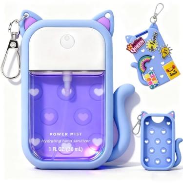 Imagem de DUTIKA Capa de silicone para spray higienizador de mãos Touchland de 30 ml com acessório e chaveiro, capa de spray desinfetante para as mãos compatível com Power Mist e Glow Mist, tamanho de viagem