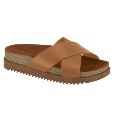 Imagem de Tamanco Feminino Moleca – Tiras em X, Leve, Confortável e Com Uma Moderna Versalidade para Uso Diário (Camel, BR, Adulto, Numérico, 36)