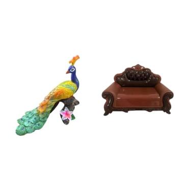 Imagem de Whtkoph Escultura de Sofá em Miniatura, Elegante Ornamento de Jardim E Modelo de Cadeira Exclusivo para Decoração de Casa E Jardim, Micro-paisagem.