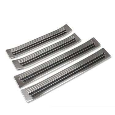 Imagem de Luyhok Tira de acabamento de placa protetora de soleira de porta externa para Honda Pilot 2025 2026/Passport 2025 2026 acessórios de carro aço inoxidável (fibra de carbono)