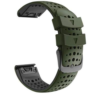 Imagem de IENYU Pulseira de relógio de 26 mm e 22 mm para Garmin Fenix 7 7X 6 6X Pro 5 5X Plus 3HR 935 D2 MK2, pulseiras de silicone de ajuste fácil (E,Fenix 6 6Pro de 22 mm)