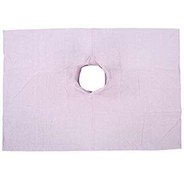 Imagem de Cryfokt Capa de Mesa de Massagem de Algodão Macio para Salão de Beleza Capa de Cama de Massagem para Salão de Beleza, 70 X 100 Cm, Material Ecológico, Adequado para a Pele e Confortável Ao Toque (Cinza Roxo)