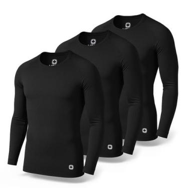 Imagem de Kit 3 Camisetas Térmicas Masculina Segunda Pele Camisa Uv50+ - Volk, P