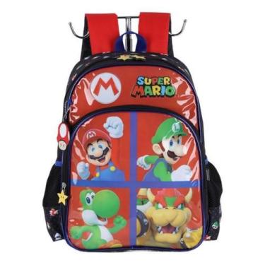 Imagem de Mochila Costas Infantil 2 Bolsos Super Mario - Luxcel