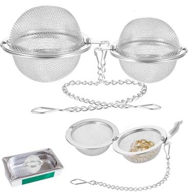 Imagem de Yuanwovv Pacote com 3 cestos de limpeza de joias, cesto de limpeza a vapor, cesta de aço inoxidável para peças pequenas e solução de limpeza com trava e gancho (5,7,1 cm), Size-1, Aço inoxidável, Sem