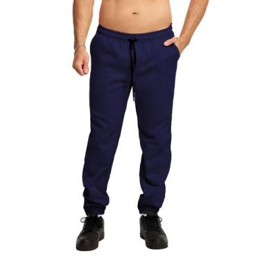Imagem de Calça Plus Size Sarja Jogger Masculina Skinny Com Punho S01plusn - Woo