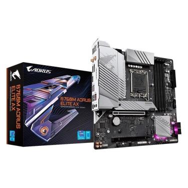 Imagem de Placa-Mãe Gigabyte B760M Aorus Elite AX Rev.1.3, Intel, Micro ATX, DDR5, Wi-Fi, Bluetooth-Unissex