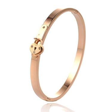 Imagem de Pulseira feminina Rui Long de aço inoxidável com fecho de titânio para presente de amantes