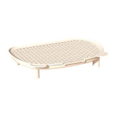 Imagem de MotiveTech Tapete coletor de areia para gatos, versátil, com degrau duplo removível, rampa elevada para fácil limpeza, mantém a caixa de areia organizada para, Branco