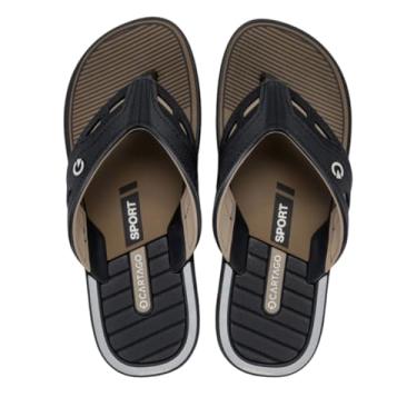 Imagem de Chinelo Infantil Masculino de Dedo Dallas 12216 Anatômico Antiderrapante Leve para Praia Piscina e Dia a Dia (Preto/Bege, BR, Criança de 9 a 12 anos, Numérico, 29)