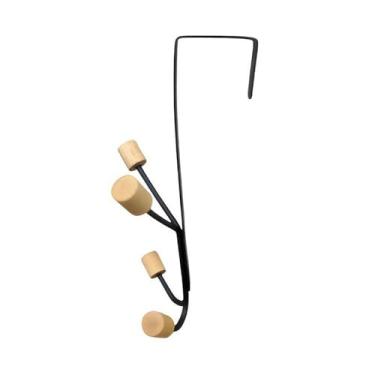 Imagem de Cabide de Porta Cabideiro de Porta Quarto 4 ou 2 Ganchos de Encaixe gancho parede(Cabide 4 Ganchos)