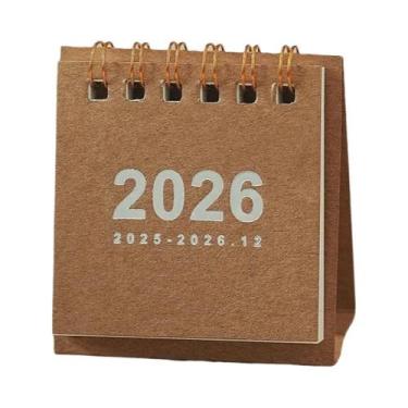 Imagem de Calendário De Mesa Mini 2026 Simples Criativo Planejador Em Espiral Pe