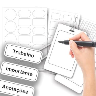 Imagem de Etiqueta Escolar Neutra com TAG + Caneta (Simples, Etiquetas + 2 TAGs)