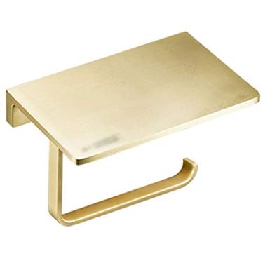 Imagem de Prateleiras flutuantes prateleira dourada para celular, prateleiras flutuantes domésticas, rack de armazenamento de toalhas de banheiro, decoração de parede de estilo nórdico, rolamento de carga 8 kg