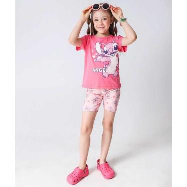 Imagem de Conjunto Infantil Estampa Angel Stitch Tam 4 a 10 Rosa-97059 - Disney,