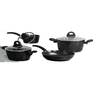 Imagem de Conjunto 4 Panelas Ceramica Cabos Alça Soft - Black Edition