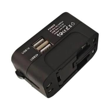 Imagem de Adaptador De Energia AC Universal Com Duas Entradas USB E Tomadas De V