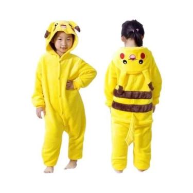 Imagem de Pijama De Flanela Para Crianças Pokemon Pikachu, Hoodie Macio E Quente
