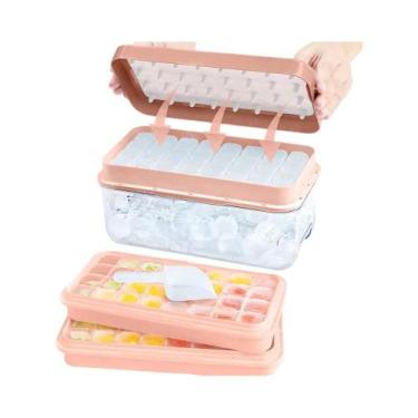 Imagem de Forma De Gelo Empilhável De Silicone Com Compartimento De Armazenament