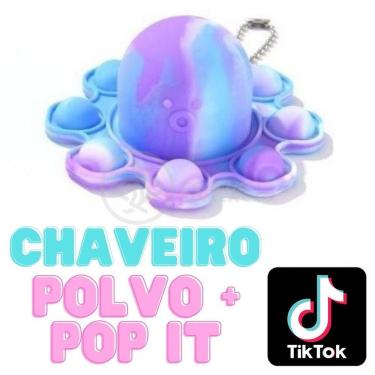 Imagem de Chaveiro Polvo Reversível Pop It Anti Stress Apertar Tiktok