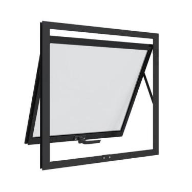 Imagem de Janela Maxim-Ar em Alumínio 60x60 cm 1 Folha Preta Alumifit Sasazaki
