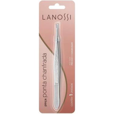 Imagem de Pinça Ponta Chanfrada Lanossi Cor Silver em Aço para Design de Sobranc