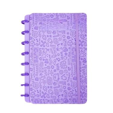Imagem de Caderno Inteligente A5 B5 Capa Dura 80 Folhas Pautadas Personalizado Caderneta Caderno de Anotações Cadernos Caderno Anotações Alternativa Fichario A5 Planner Diário (roxo/Urso em relevo,A5)