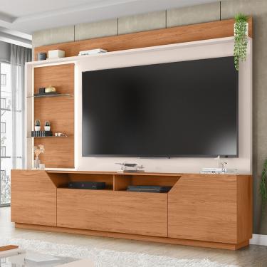 Imagem de Estante Tv 65 Pol 240cm Sala De Estar Samanta Freijó/off White C01 - D'rossi