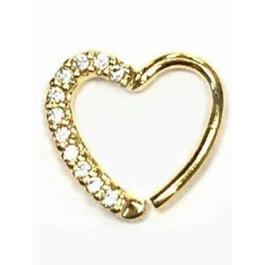 Imagem de Piercing Coração Cravejado Orelha Daith Hélix Aço Cirúrgico - CORBAN, 