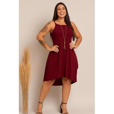 Imagem de Vestido Mullet Alcinha Com Bolso - modanascimento, Vinho, GG