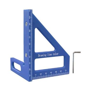 Imagem de Régua Triangular De Plástico Para Marcenaria Com Ângulos Múltiplos E P