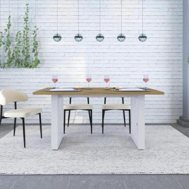 Imagem de Mesa de Jantar Bronx R 160cm Est.Branca - Metalig