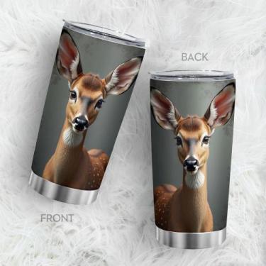 Imagem de Caneca de viagem Oasisdream Tumbler 600 ml com estampa de veado
