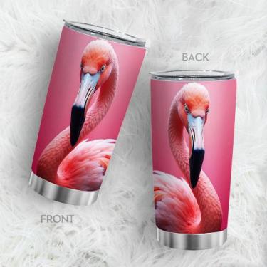 Imagem de Caneca Tumbler Oasisdream em aço inoxidável 600mL com Flamingo
