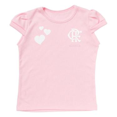 Imagem de Camisa Infantil Flamengo Baby Look Rosa Oficial
