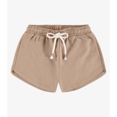 Imagem de Shorts Infantil em Moletom Sarjado Rovi Kids Marrom, 4, Marrom