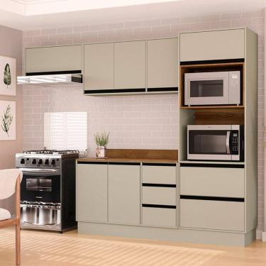 Imagem de Cozinha Modulada 4 Pecas com Tampo e Rodape Koya Politorno