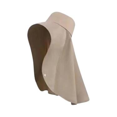 Imagem de Chapéu de Praia Feminino com Proteção Solar - Chapéu Xale com Aba Gran