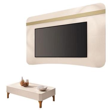 Imagem de Painel Suspenso Armony Off White Champanhe com Mesa de Centro Liz Off 