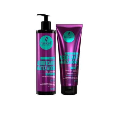 Imagem de Kit Acidificante Matizador Haskell Shampoo 300ml + Máscara 240g  Neutr