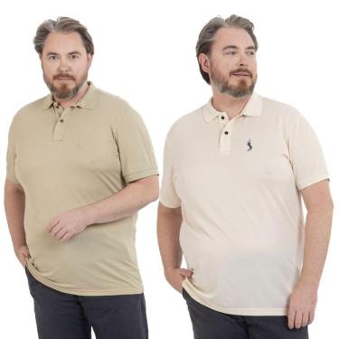 Imagem de Kit 2 Camisa Polo Masculina Plus Size Piquet Viscose Dry