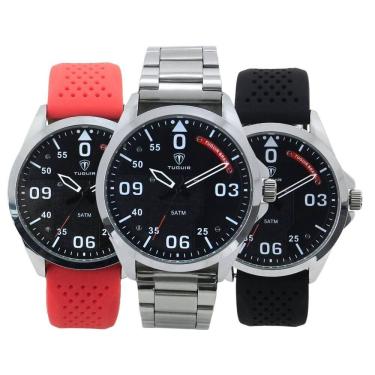 Imagem de Relógio Tuguir Masculino Ref: Tg35136 Prateado + 2 Pulseiras