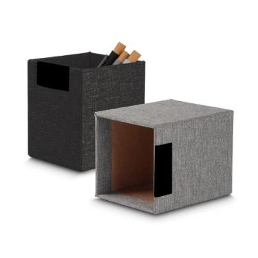 Imagem de Porta Canetas e Objetos com Tecido Preto - Desembrulha
