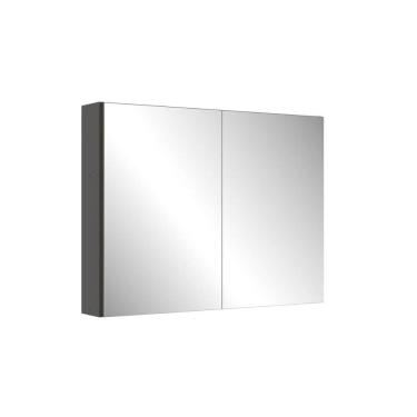 Imagem de Armário de Banheiro com Espelho 80cm 2 Portas Aurora Cor Grafite - FAEMA Móveis
