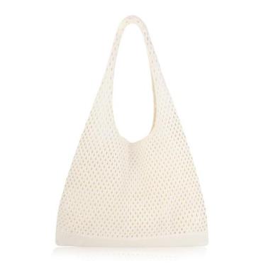 Imagem de Bolso de Playa COOKOOKY de Crochet para Mujer en Color Beige de Malla