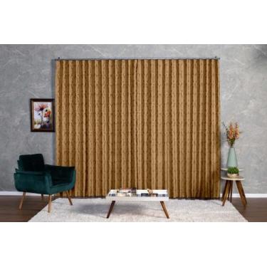 Imagem de Cortina Jacquard 5,00x2,50 Para Trilho Suíço - - Ludatex, Dourado