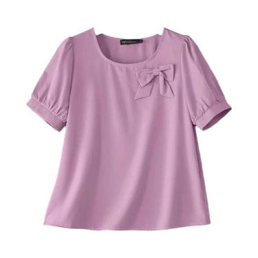 Imagem de Blusa Feminina De Verão Para Trabalho OL ZANZEA, Elegante, Manga Curta