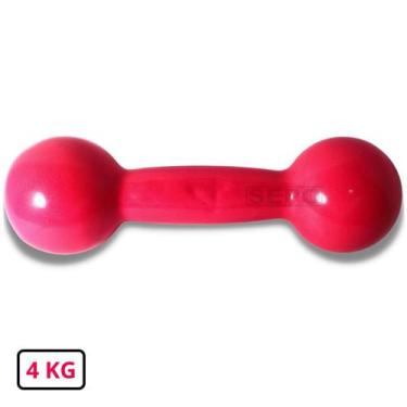 Imagem de Halter Redondo Bola Emborrachado 4 Kg Rosa - SEPO
