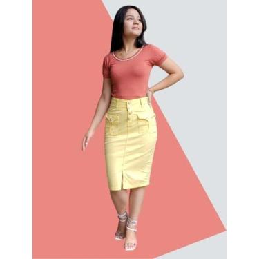 Imagem de Saia  Renata - Morena Sa, Amarelo, 48