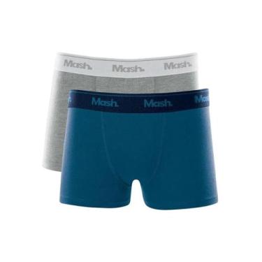 Imagem de Kit Mash 2 Cuecas Boxer Infantil 110.37 Azul Marinho, 110.37, P, Azul 